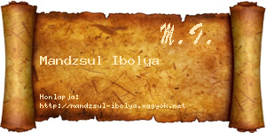 Mandzsul Ibolya névjegykártya